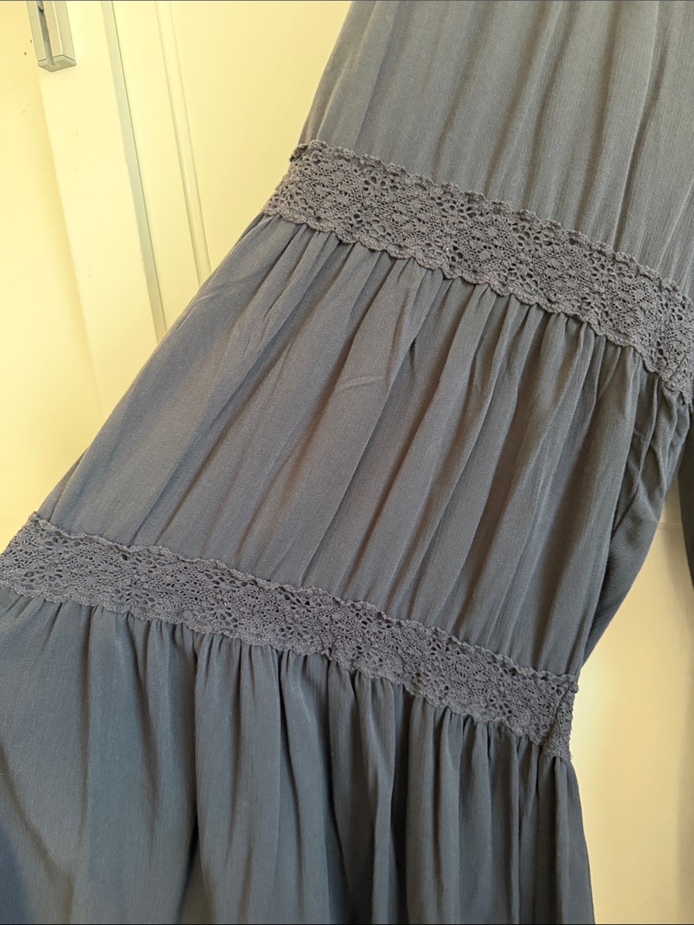Festi Smocked Waist Tiered Wide Leg Pants Boho - Picture 6 of 10